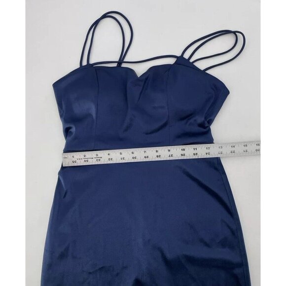 JUMP Women’s Navy Sleeveless Square Neck Short Party Sheath Dress Size 3/4 Event - Picture 13 of 14
